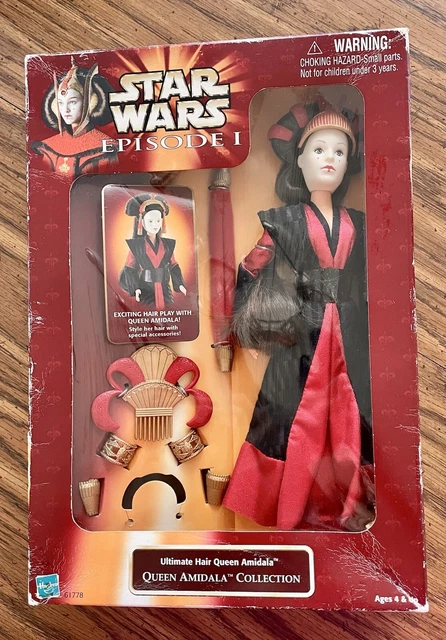 1998 Hasbro Star Wars Episode I 1/6 Scale 12" Ultimate Hair Queen Amidala Doll 1998 Hasbro Star Wars Episode I 1/6 Scale 12" Ultimate Hair Queen Amidala Doll