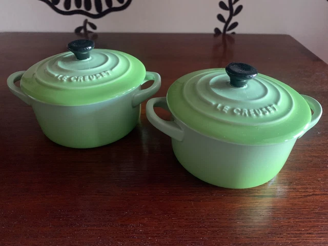 2 ollas mini redondas Le Creuset Junior - verde kiwi (8 cm/3 pulgadas)