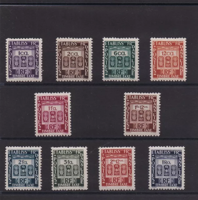 INDE SERIE COMPLETE DE 10 TIMBRES TAXES NEUF** N° 19 à 28 Cote: 24,00€