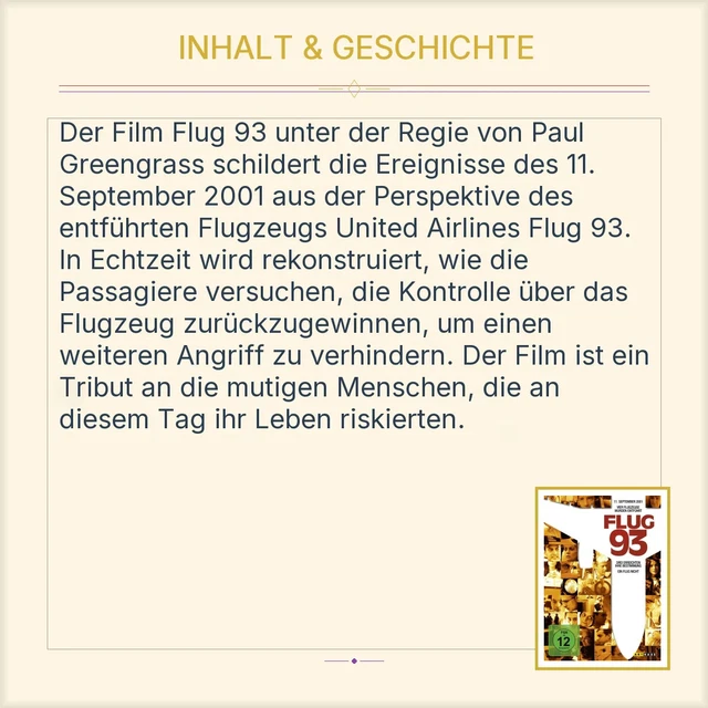 FLUG 93 DVD Doku Drama Paul Greengrass 11. September 2001 Deutsch ...