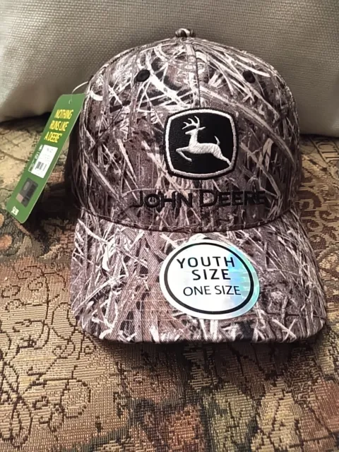 Youth Size Official John Deere One Size Camo BB Cap NWT Boys And Girls