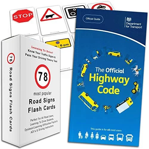 THE HIGHWAY CODE Book + 78 Road Signs Flash Cards Know Your Traffic