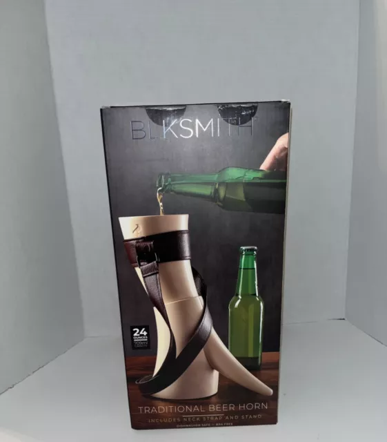 BLKSMITH Traditional Beer Horn Includes Neck Strap and Stand