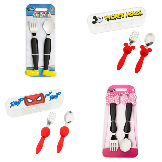 DISNEY EATS MICKEY Minnie Mouse Bow Clubhouse Spiderman Spoon Fork