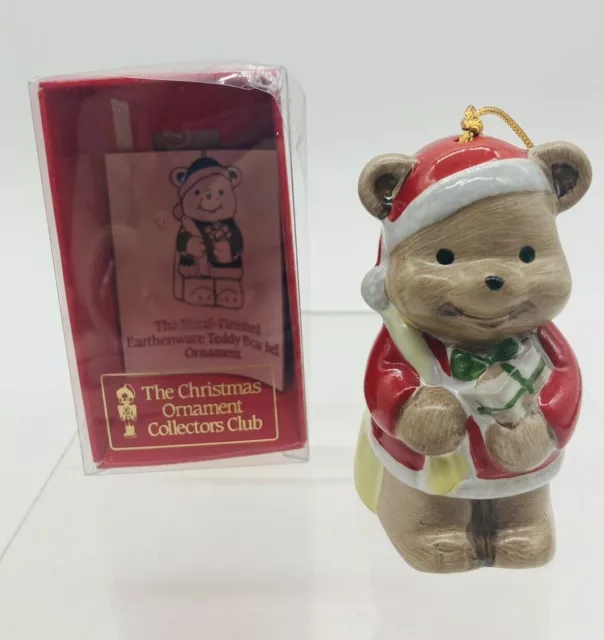 The Christmas Ornament Collectors Club Vintage Christmas Teddy Bear Bell Japan