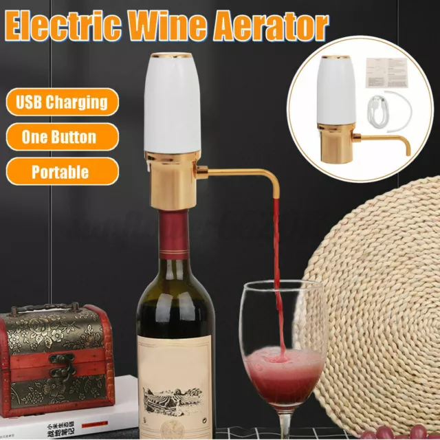 Auto Electric Wine Aerator Rechargeable Portable Wine Decanter Pump Home Tool