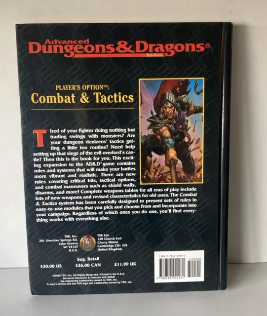 Vintage Advanced Dungeon & Dragons Spieler Option Kampf & Taktik 1995 sehr guter Zustand 3