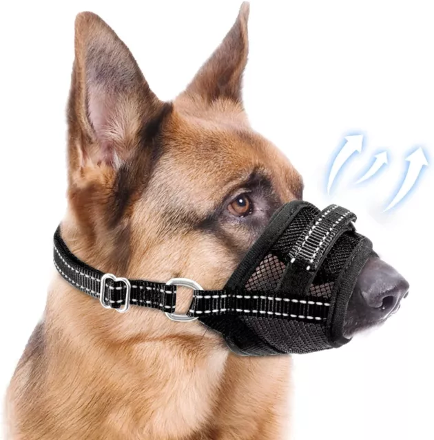 SlowTon Pet Dog Muzzle Mouth Cover Mesh NoBarking Anti Bite Biting Chewing L