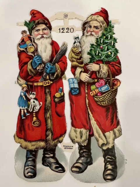 PZB German DieCuts Santa Claus/Kris Kringle Pair Victorian Figures Lot Of 5 Sets