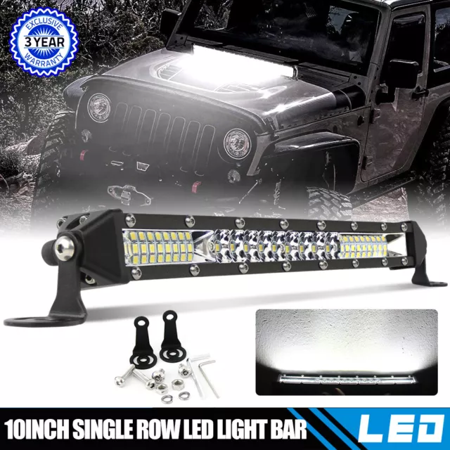 10inch 180W LED Light Bar Slimest Spot Flood Combo Work SUV Offroad ATV UTV US