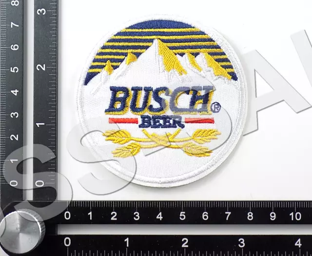 Busch Beer Embroidered Patch Iron/Sew On ~3" Lager Brewery Ice Anheuser Alcohol