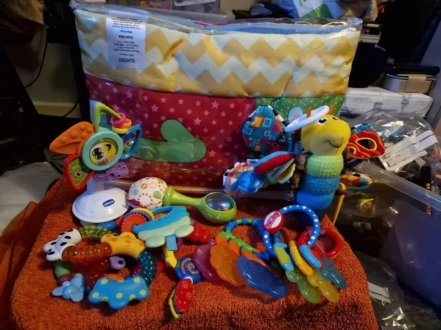 Baby Toys 3 Months Plus Toy Bundle  & New Playmat ( Lamaze, Nuby, Chicco)