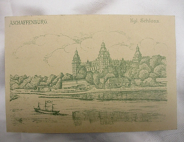 Feldpostkarte „Aschaffenburg Königliches Schloss“ Frauenverein Rotes Kreuz 1. WK
