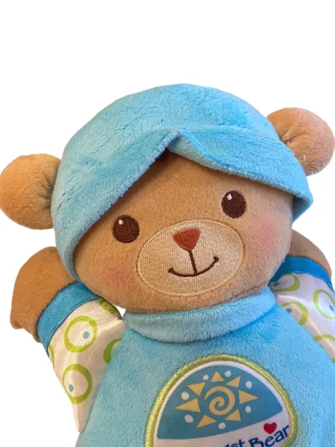 Fisher Price Babys First Bear Teddy Doll Blue Rattle 11" Plush Lovey Soft 2008
