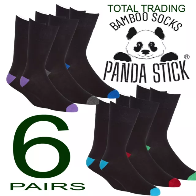 6 Pairs Mens Bamboo Socks Soft Gentle Top Comfort Elastic Anti Bacterial