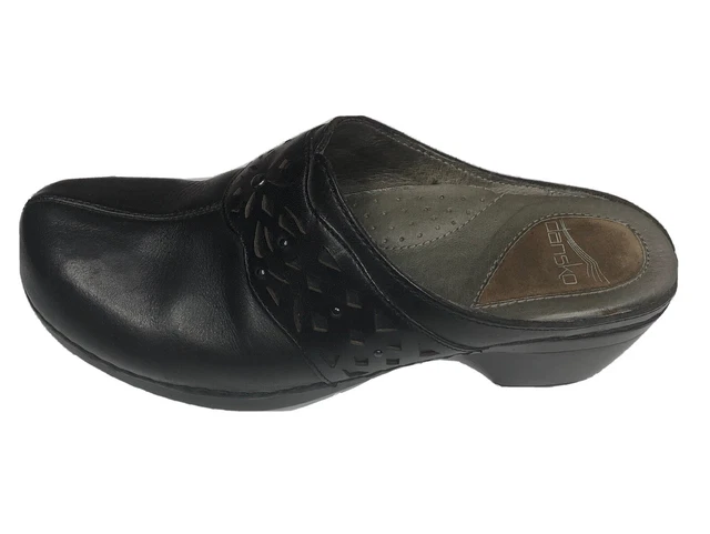 Dansko Slip On Shyanne Womens Size 7.5 8 38 Leather Heels Clogs Shoes 9820020200