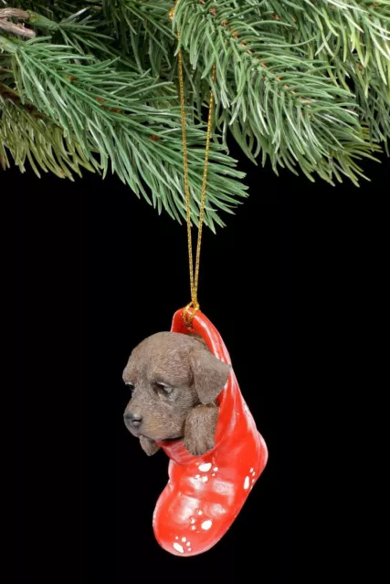 Noël Chien - Chocolat Labrador Dans Chaussettes - Décoration de Noël Chiot