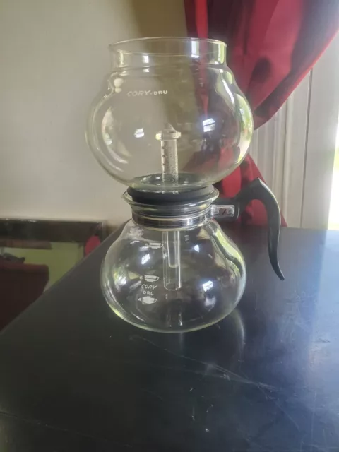 Vintage Cory Dru Glass "Stove Top Double Bubble" Vacuum Percolator Coffee Pot Vintage Cory Dru Glass "Stove Top Double Bubble" Vacuum Percolator Coffee Pot