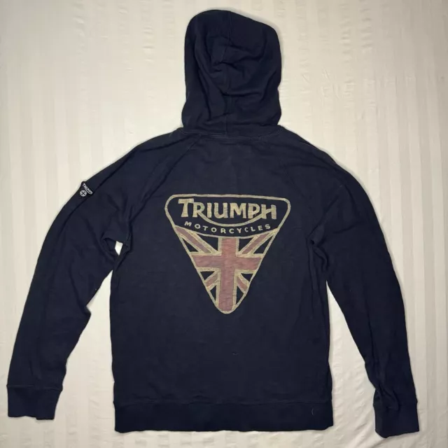 Lucky Brand Triumph Motorcycles Hoodie Men Large Pullover Lightweight Sweatshirt