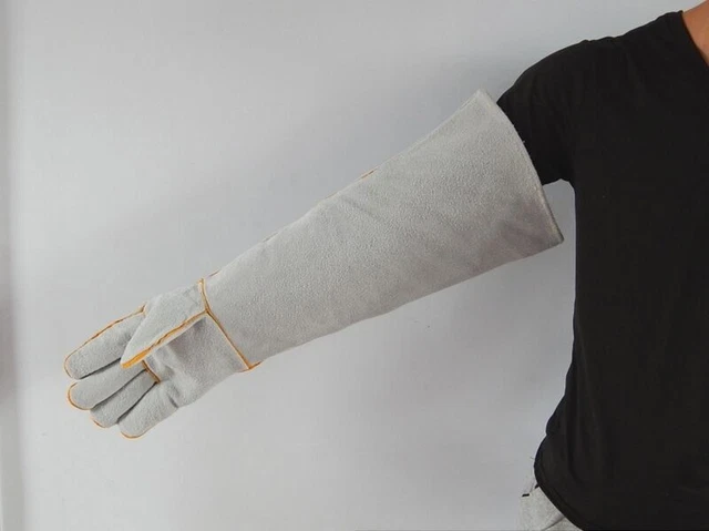Long Split Leather Welding Gloves Welder Metalwork Protective Tool