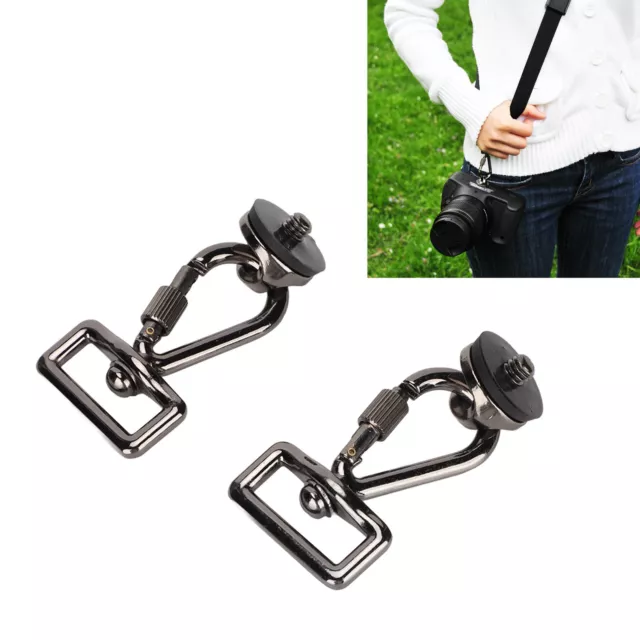 2pcs 1/4 Inch Quick Install Metal Screw And SLR Camera Shoulder Strap Hook S TOH