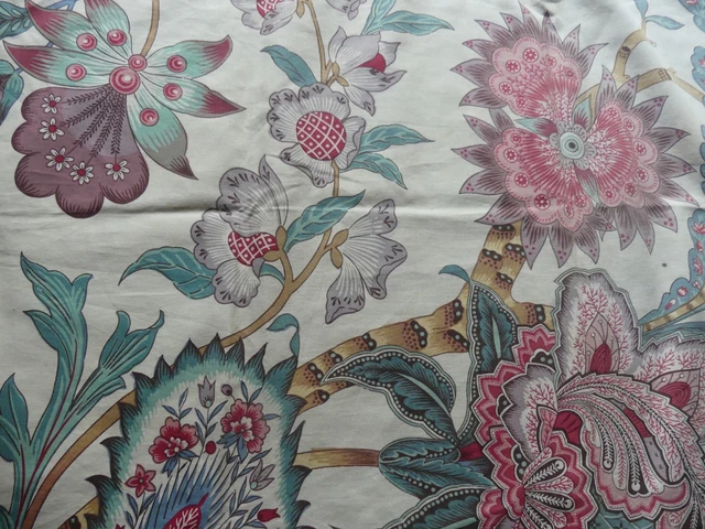 Coupon De Tissu Fleuri Vintage - 62 X 116 Cm - Coton - Motif Fleurs Ancien - Neuf