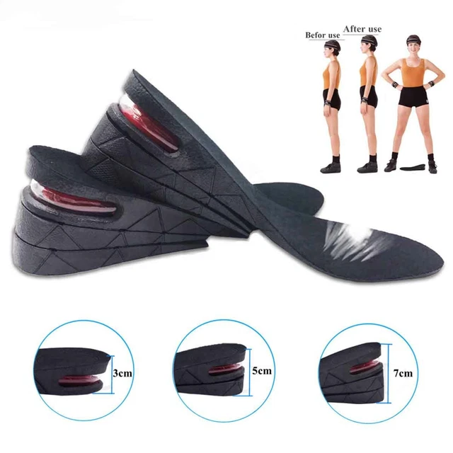 Fitness Vigour 4.5cm Invisible Height Lift Heel Pads – Breathable Gel Insoles UK 5.5