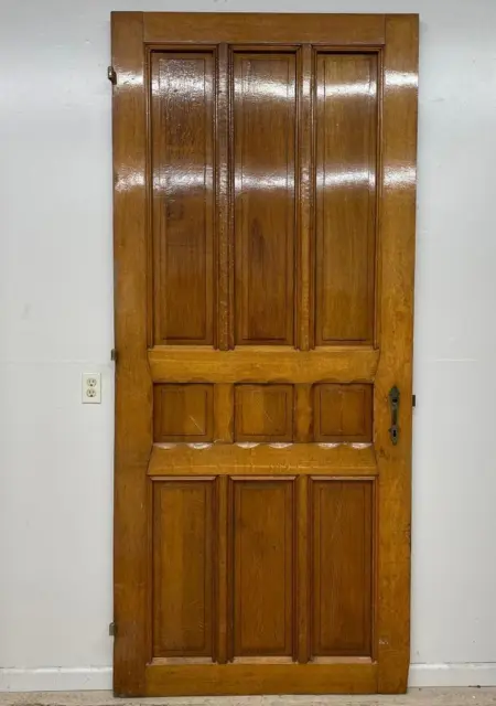 97" X 43" French Antique Solid Oak Wood Exterior Door