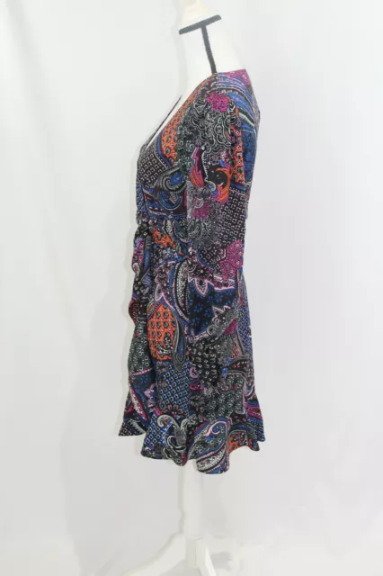 NWT Parker Womens $298 Multicolor Harlow Paisley Ruffle Trim Dress 4 3