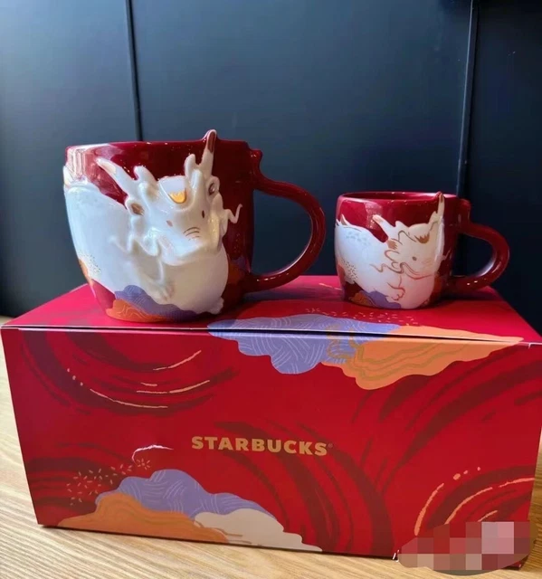NEW STARBUCKS 2024 China Year Of The Dragon Zodiac 12oz and 3oz Mug box