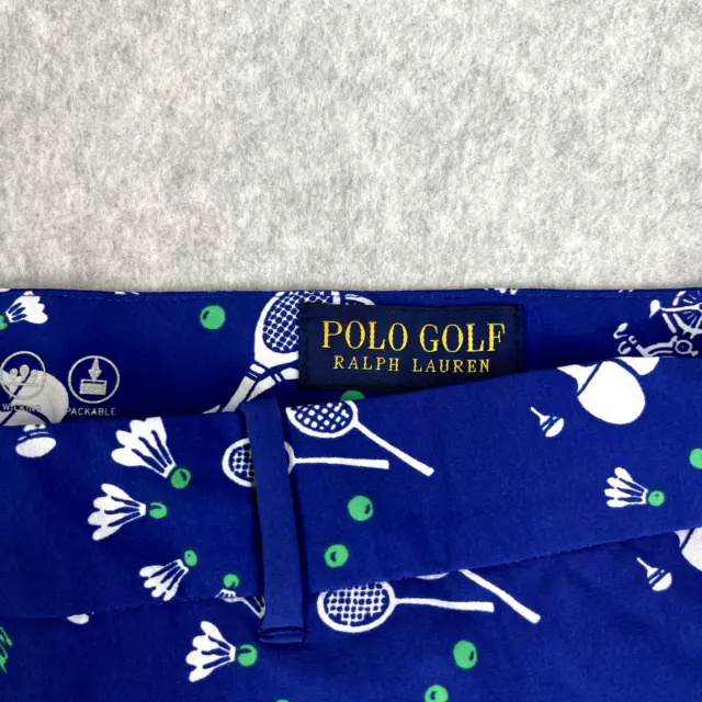 POLO RALPH LAUREN Golf Shorts Mens 38 Blue Tennis & Golf Print Crest ...