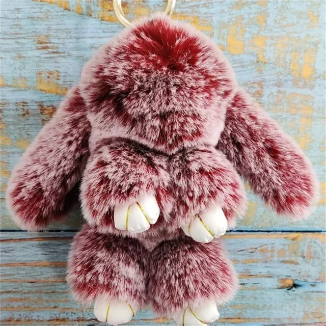 Rabbit Fur Keychain Plush Bunny Keychain Fluffy Toy Doll Plush Bunny Keyring