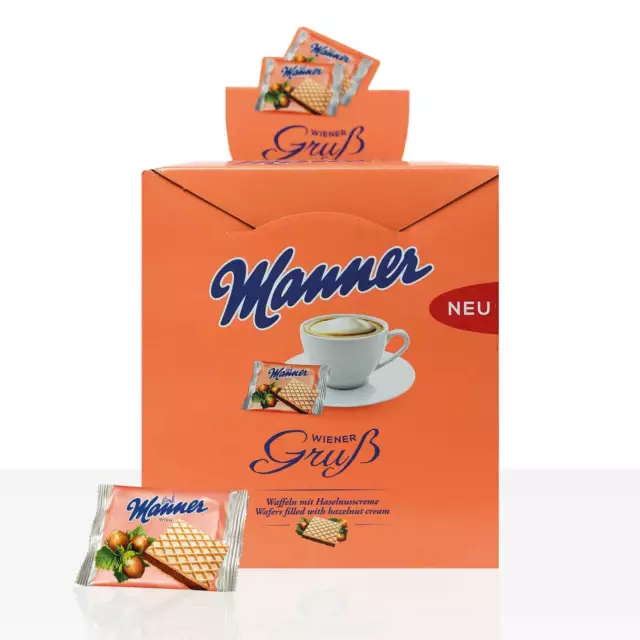 Manner Wiener Gruß 300 x 4,2g, Portions-Gebäck, Waffeln mit Haselnusscreme