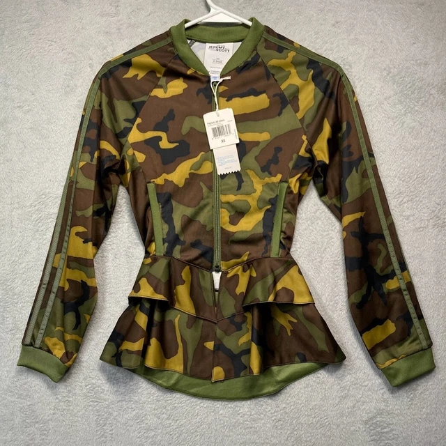 JEREMY SCOTT X Adidas Camouflage Peplum Jacket Women s Size XS NWT