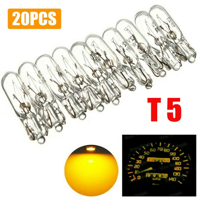 20* T5 286 Miniature Capless Wedge Car Dashboard Dash Panel Light Bulbs DC12V 2W