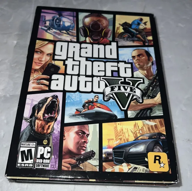 GRAND THEFT AUTO V Five GTA FIVE (5) For PC DVD-ROM 7 Disc Complete ...