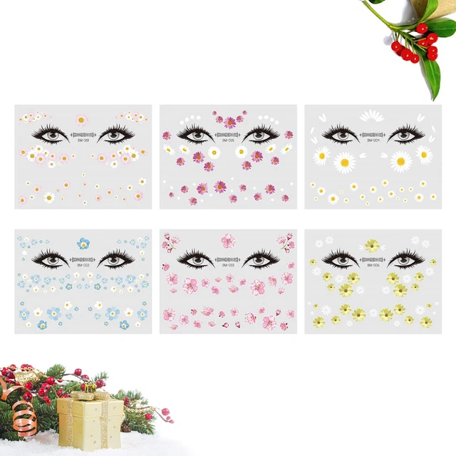 6 Pcs Tatouage De Visage Autocollants Imperméables Se Réconcilier