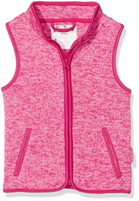 (TG. 80) Playshoes Strickfleece-Weste Gilet, Rosa (Pink 18), 80 Bimba - NUOVO