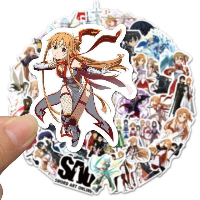 50 Sheets Sword Art Online Sticker Carry Case Seal Back U6