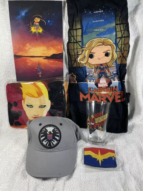 Captain Marvel Carol Danvers Agents of Shield Unisex Loot Crate BUNDLE See Pics