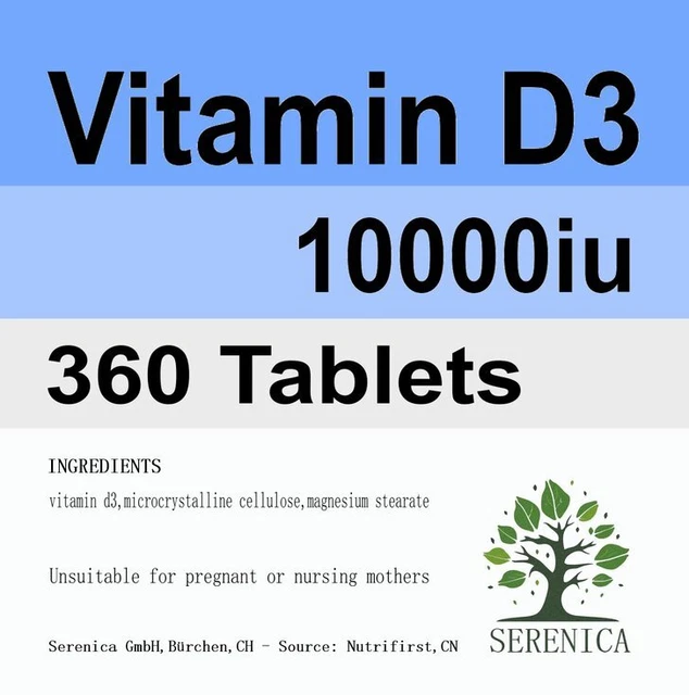 Vitamin D3 10000iu x 360 Tablets