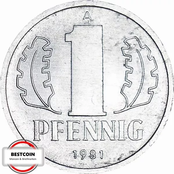 1508 1 Pfennig DDR von 1981 A in VZ-STG 898823