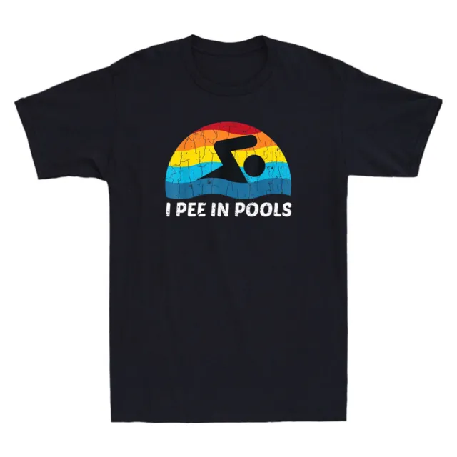 I Pee In Pools Funny Swimmer Swimming Player Graphic Gifts Vintage Men's T-Shirt