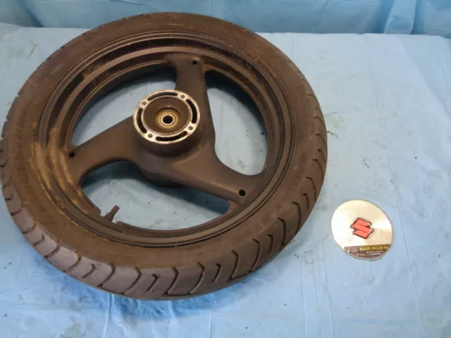 2009 Suzuki GS 500 rear back rim wheel STRAIGHT (old tire) 04 05 09