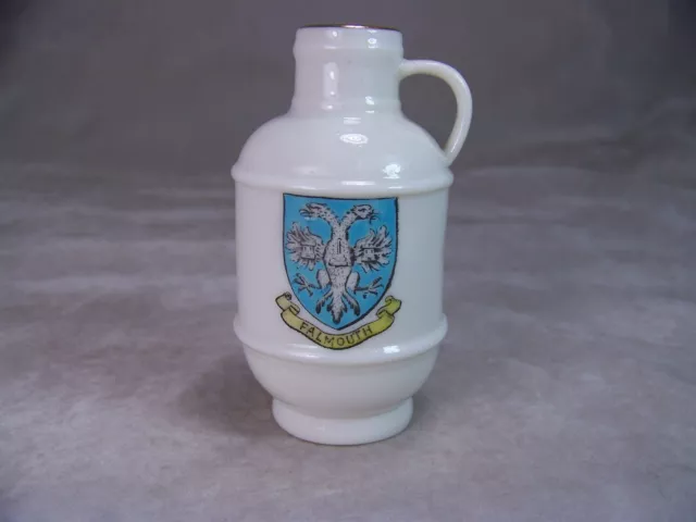 Antique W H Goss Porcelain England Heraldic China 3.5" Mini Jug Falmouth Crest