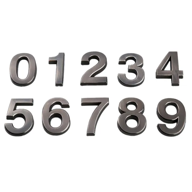 0-9 números números de casa metal estereoscópico alto brillo negro casa hotel puerta