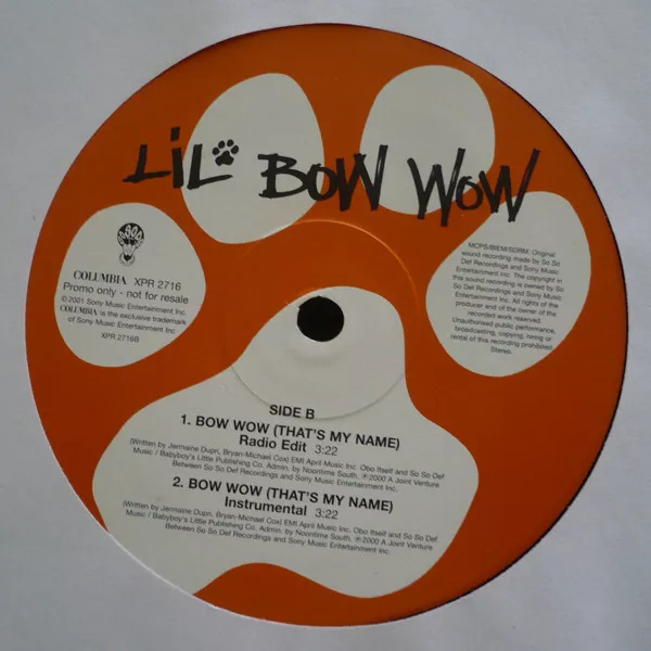 Lil' Bow Wow - Bow Wow That's My Name - Used Vinyl Record 12 - K6999z