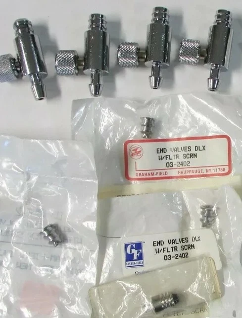 (7) Blood Pressure Valves with Screens - (3) 03-2402 (4) Bulb Knob