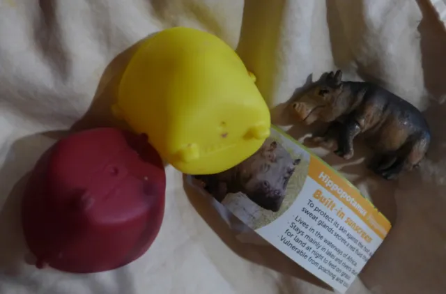 YOWIE Hippopotamus Toy New w/ capsule & insert 2" long Animal Figurine Hippo