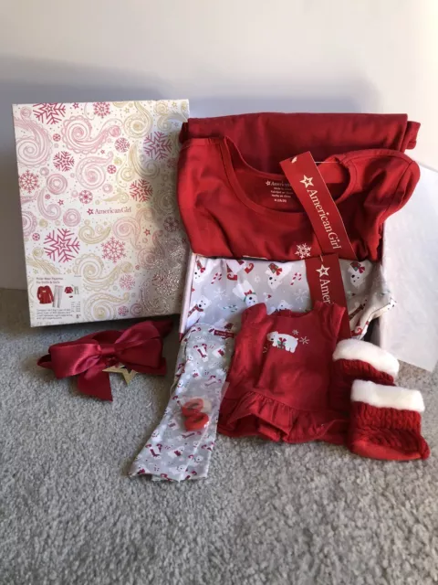 American Girl Matching Polar Bear Pajamas For Dolls & Girls XL -MINT-Gift Box